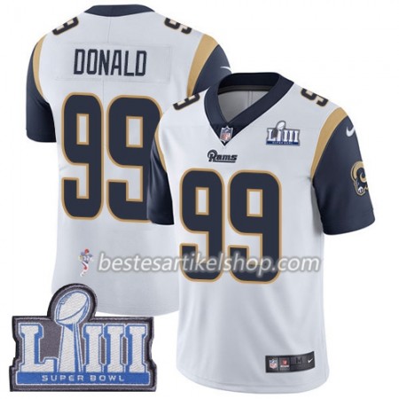Herren Los Angeles Rams Trikot Aaron Donald  99 Nike Weiß 2019 Super Bowl LIII